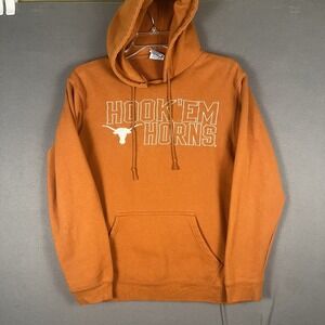 Texas Longhorns Sweatshirt Mens Small Orange Pullover Hoodie Hook Em